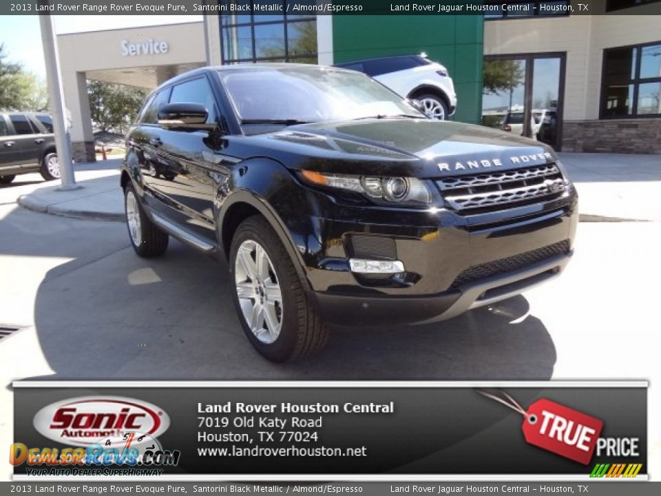 2013 Land Rover Range Rover Evoque Pure Santorini Black Metallic / Almond/Espresso Photo #1