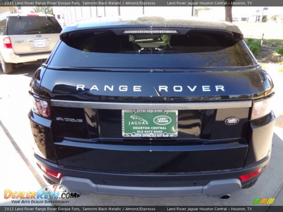 2013 Land Rover Range Rover Evoque Pure Santorini Black Metallic / Almond/Espresso Photo #9