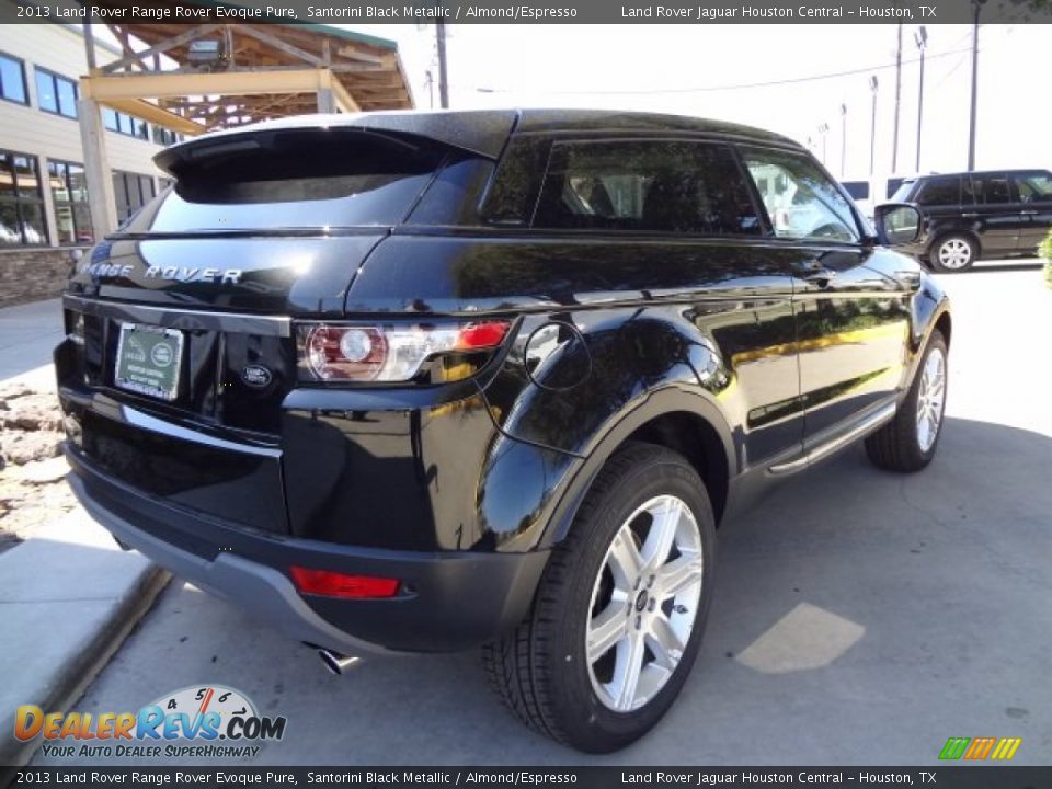 2013 Land Rover Range Rover Evoque Pure Santorini Black Metallic / Almond/Espresso Photo #10