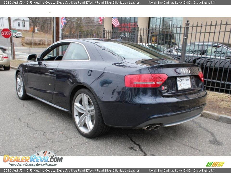 2010 Audi S5 4.2 FSI quattro Coupe Deep Sea Blue Pearl Effect / Pearl Silver Silk Nappa Leather Photo #4