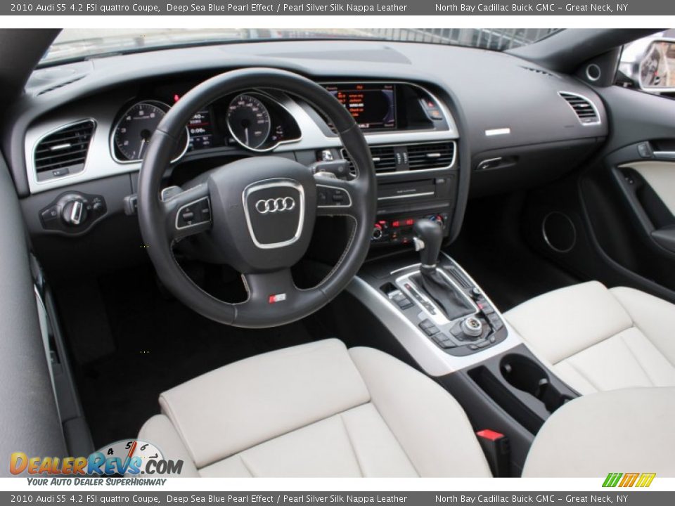 Pearl Silver Silk Nappa Leather Interior - 2010 Audi S5 4.2 FSI quattro Coupe Photo #22