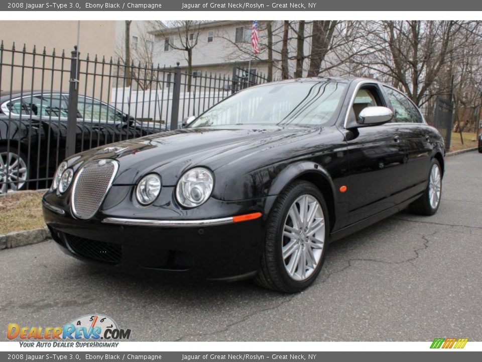 2008 Jaguar S-Type 3.0 Ebony Black / Champagne Photo #1