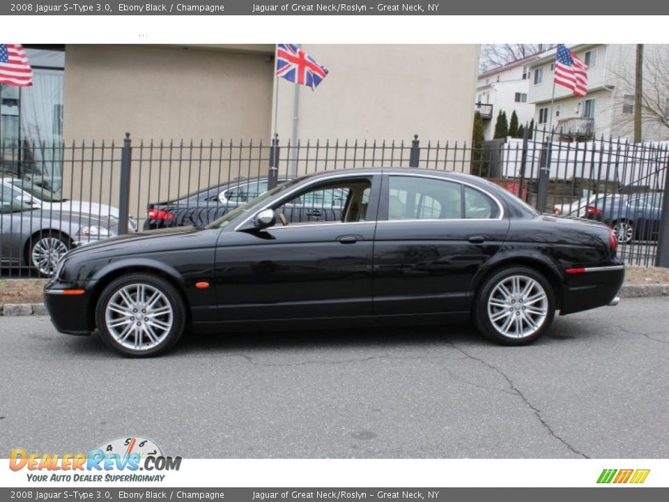 2008 Jaguar S-Type 3.0 Ebony Black / Champagne Photo #3