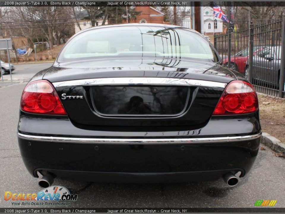 2008 Jaguar S-Type 3.0 Ebony Black / Champagne Photo #5