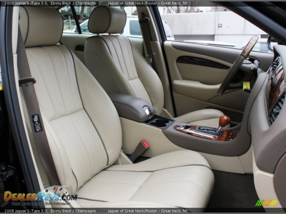 2008 Jaguar S-Type 3.0 Ebony Black / Champagne Photo #10