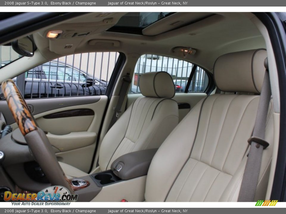 2008 Jaguar S-Type 3.0 Ebony Black / Champagne Photo #20