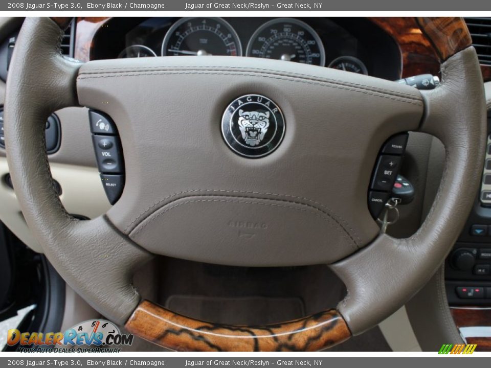 2008 Jaguar S-Type 3.0 Ebony Black / Champagne Photo #26