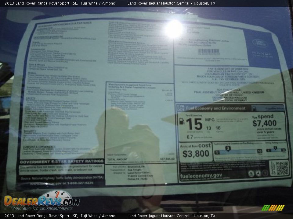 2013 Land Rover Range Rover Sport HSE Fuji White / Almond Photo #21