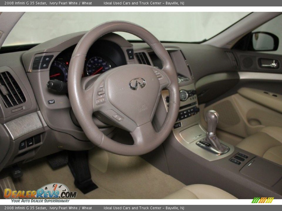 2008 Infiniti G 35 Sedan Ivory Pearl White / Wheat Photo #9
