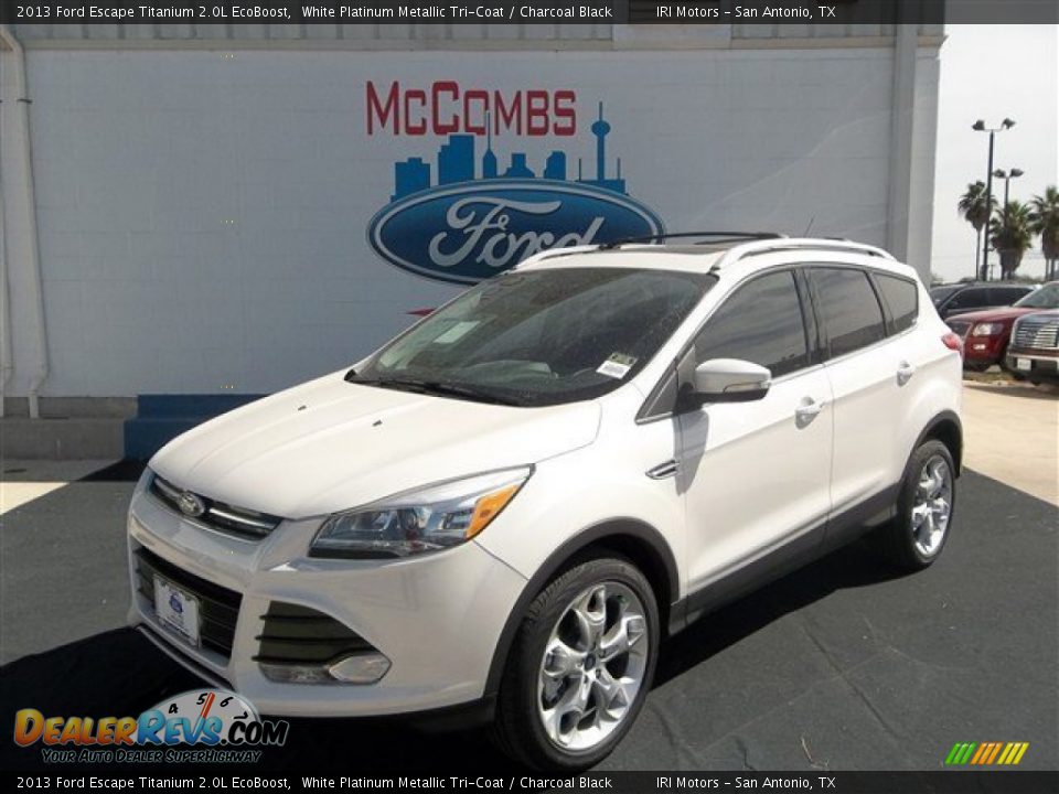 2013 Ford Escape Titanium 2.0L EcoBoost White Platinum Metallic Tri-Coat / Charcoal Black Photo #2