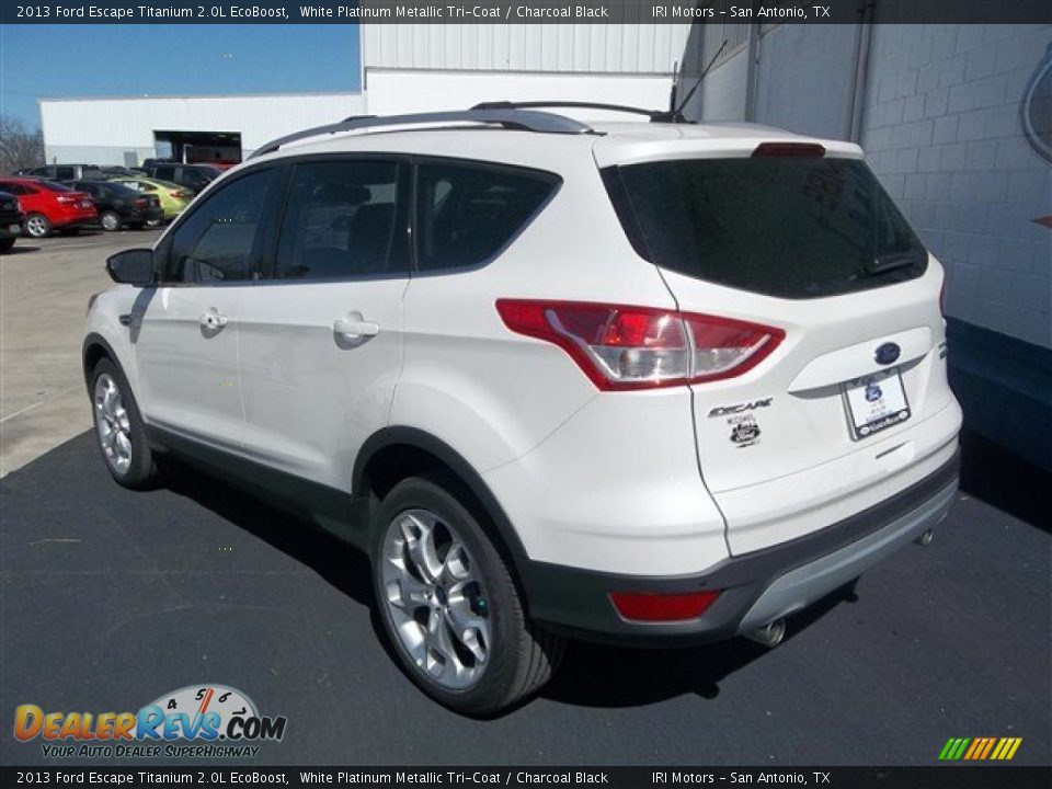 2013 Ford Escape Titanium 2.0L EcoBoost White Platinum Metallic Tri-Coat / Charcoal Black Photo #4