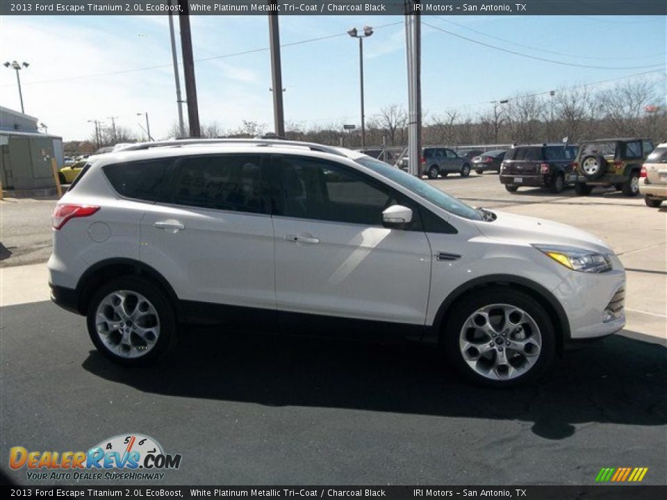 2013 Ford Escape Titanium 2.0L EcoBoost White Platinum Metallic Tri-Coat / Charcoal Black Photo #8