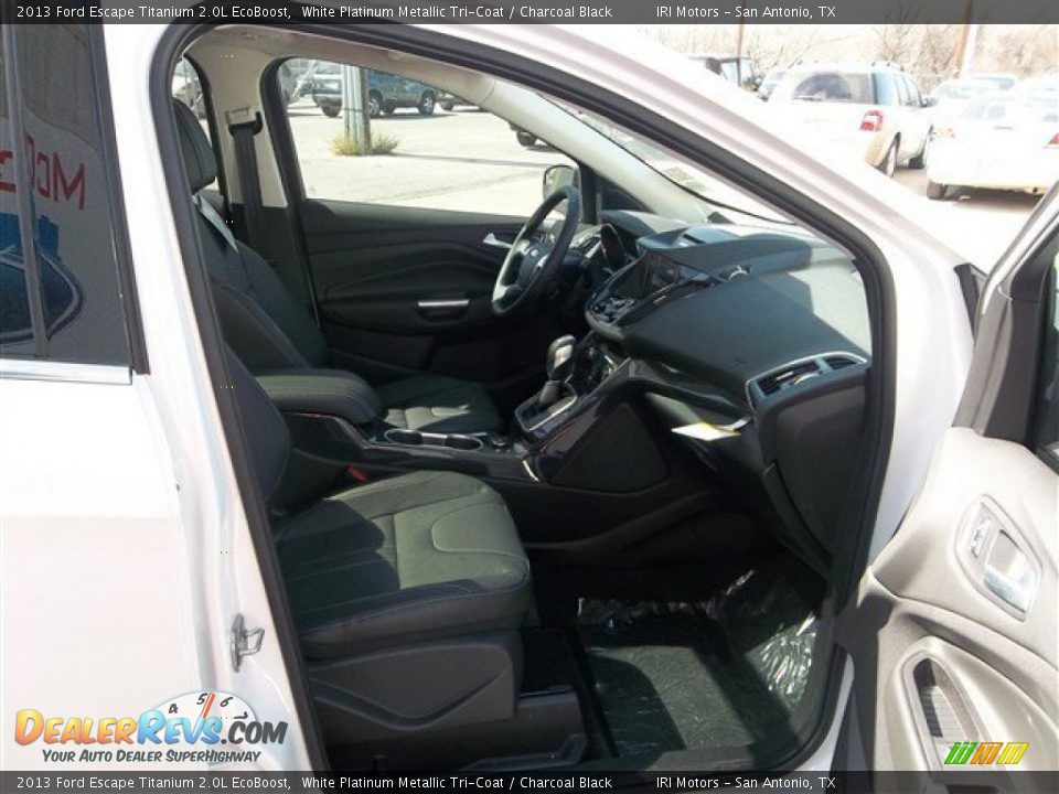 2013 Ford Escape Titanium 2.0L EcoBoost White Platinum Metallic Tri-Coat / Charcoal Black Photo #12