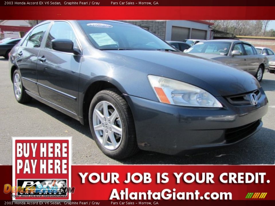 2003 Honda Accord EX V6 Sedan Graphite Pearl / Gray Photo #4