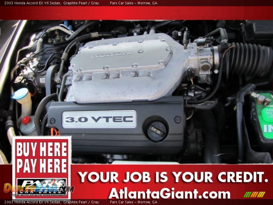 2003 Honda Accord EX V6 Sedan Graphite Pearl / Gray Photo #13