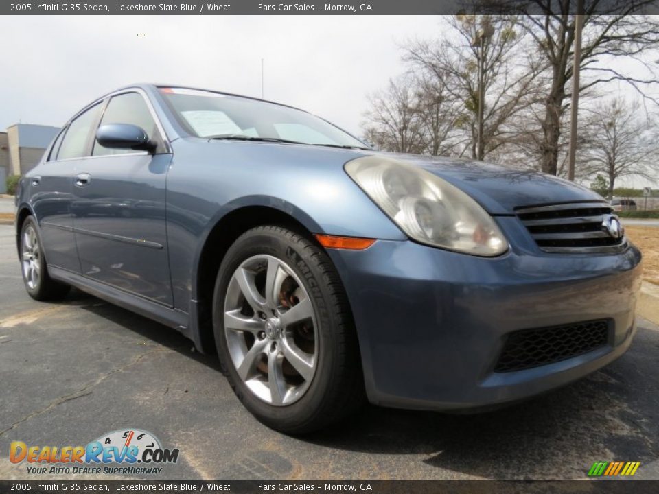 2005 Infiniti G 35 Sedan Lakeshore Slate Blue / Wheat Photo #4