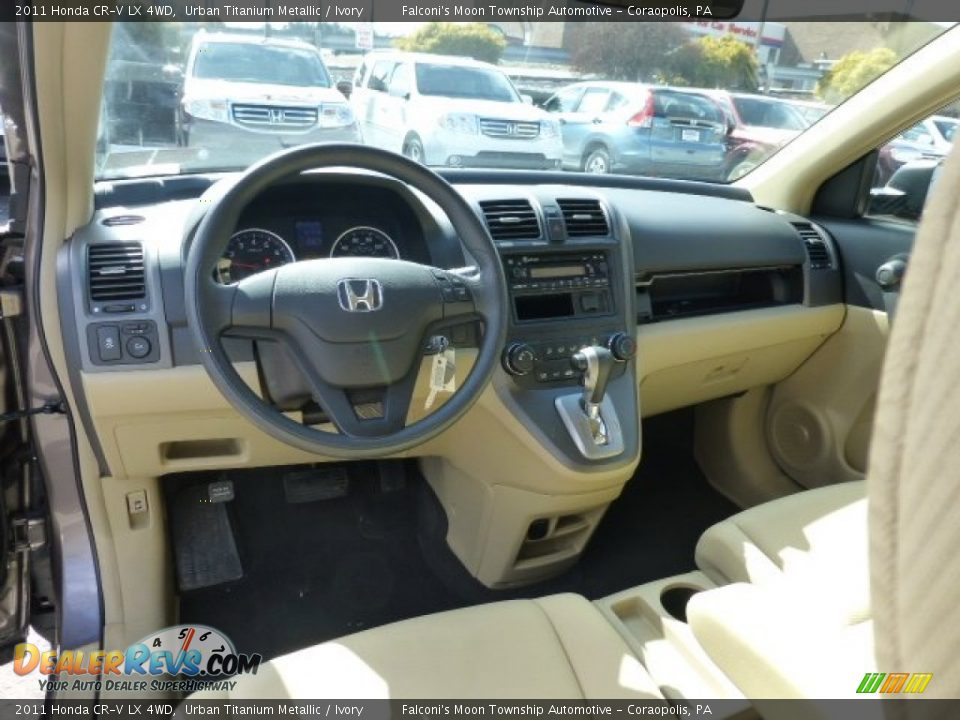 2011 Honda CR-V LX 4WD Urban Titanium Metallic / Ivory Photo #17