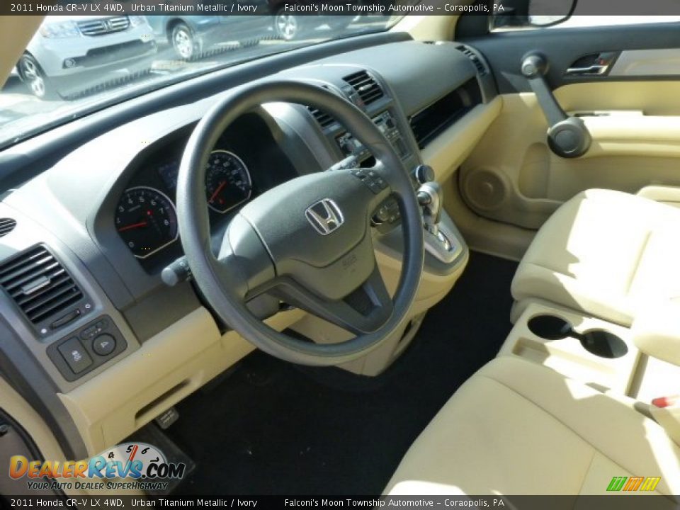 2011 Honda CR-V LX 4WD Urban Titanium Metallic / Ivory Photo #20