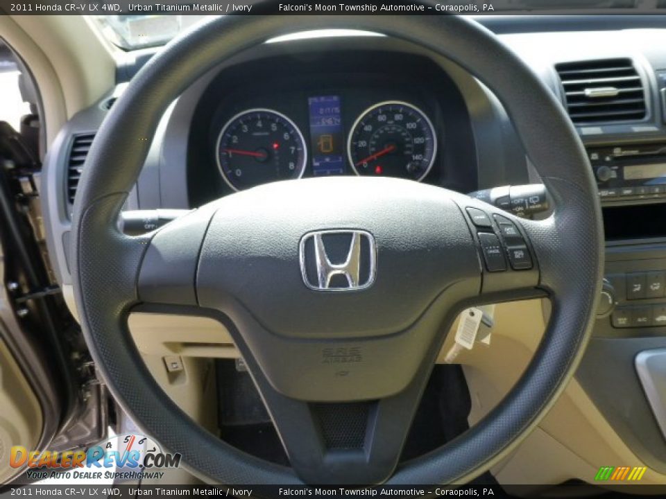 2011 Honda CR-V LX 4WD Urban Titanium Metallic / Ivory Photo #22