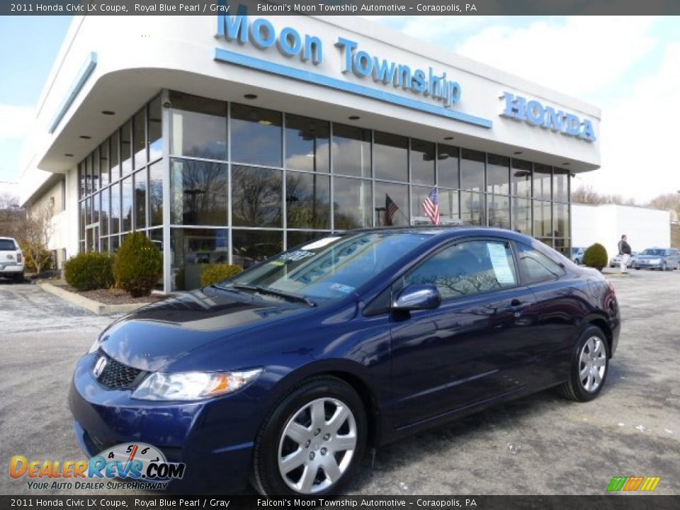 2011 Honda Civic LX Coupe Royal Blue Pearl / Gray Photo #1