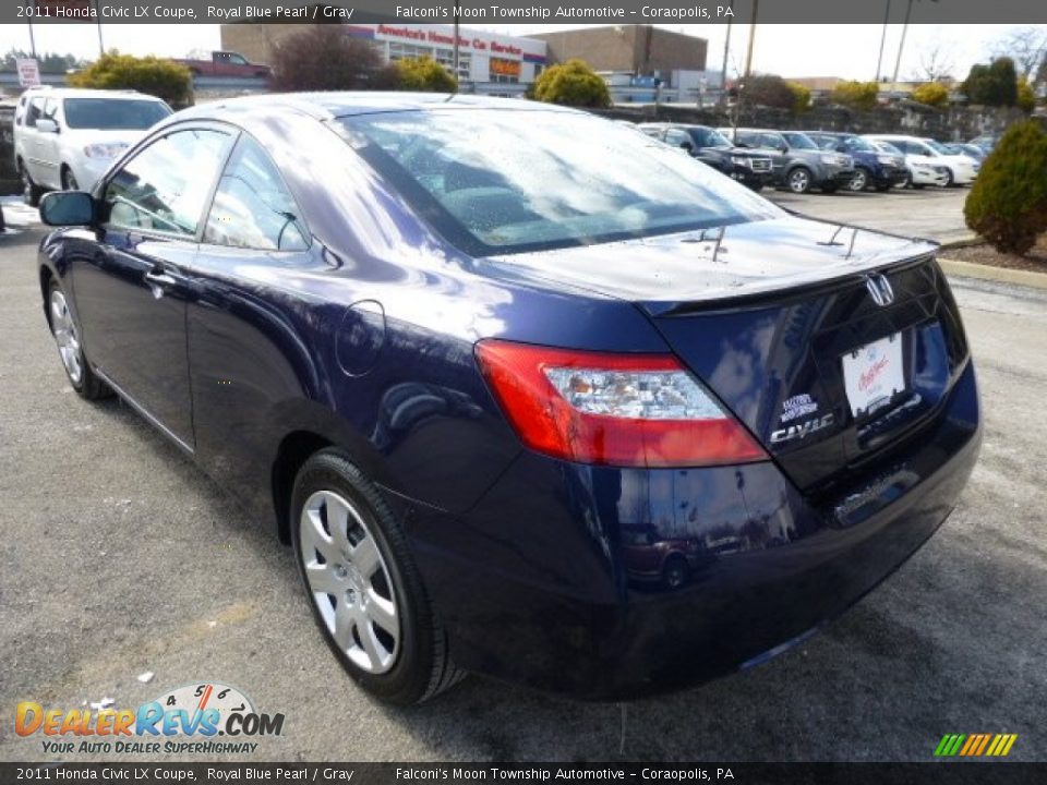 2011 Honda Civic LX Coupe Royal Blue Pearl / Gray Photo #3