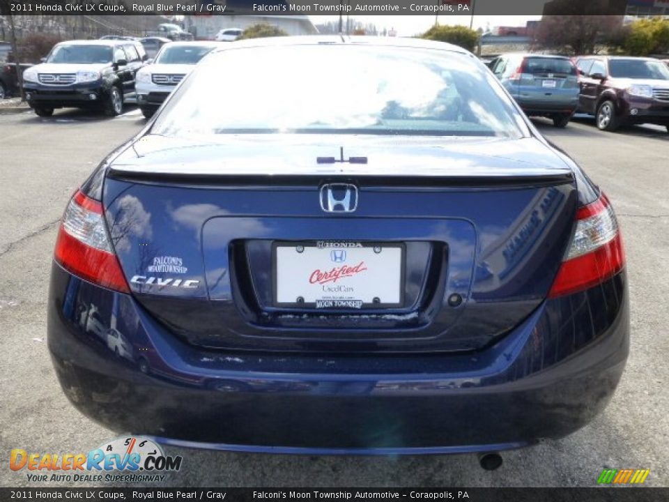 2011 Honda Civic LX Coupe Royal Blue Pearl / Gray Photo #4