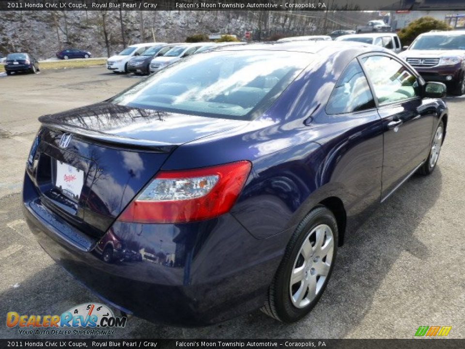 2011 Honda Civic LX Coupe Royal Blue Pearl / Gray Photo #5