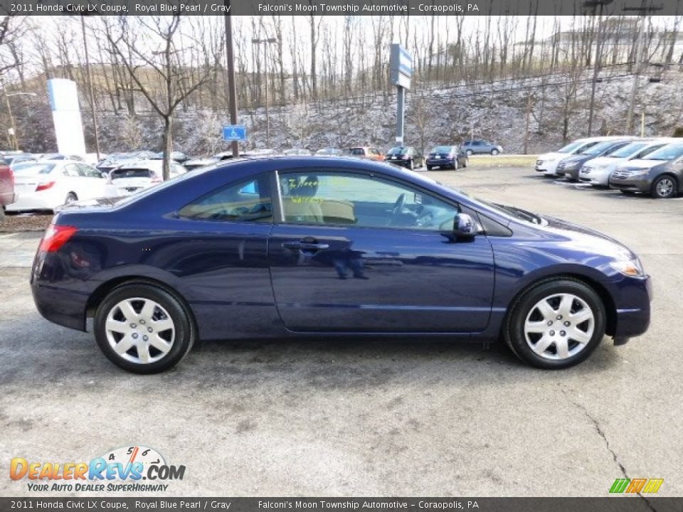 2011 Honda Civic LX Coupe Royal Blue Pearl / Gray Photo #6