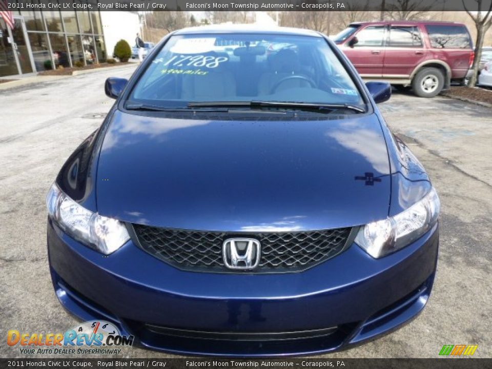 2011 Honda Civic LX Coupe Royal Blue Pearl / Gray Photo #8
