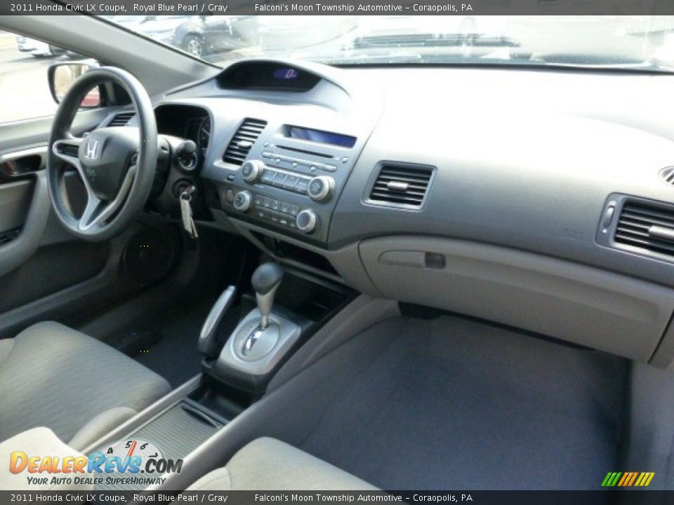 2011 Honda Civic LX Coupe Royal Blue Pearl / Gray Photo #12