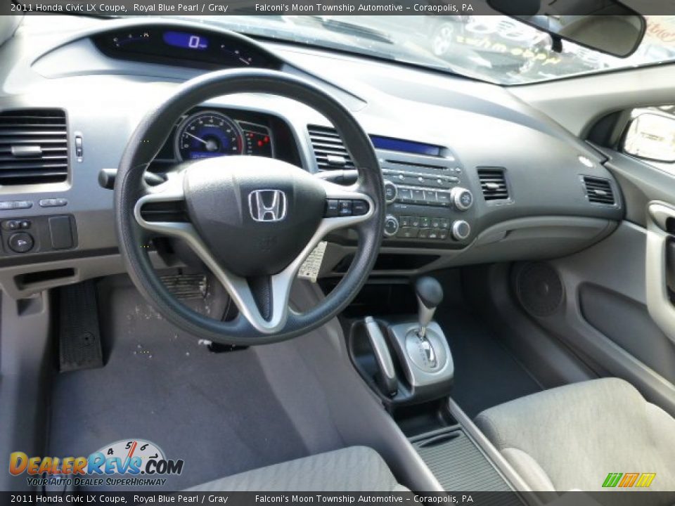 2011 Honda Civic LX Coupe Royal Blue Pearl / Gray Photo #17