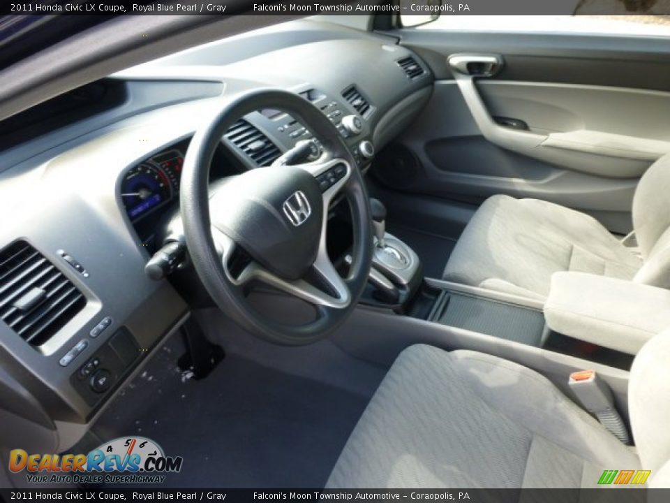 2011 Honda Civic LX Coupe Royal Blue Pearl / Gray Photo #19