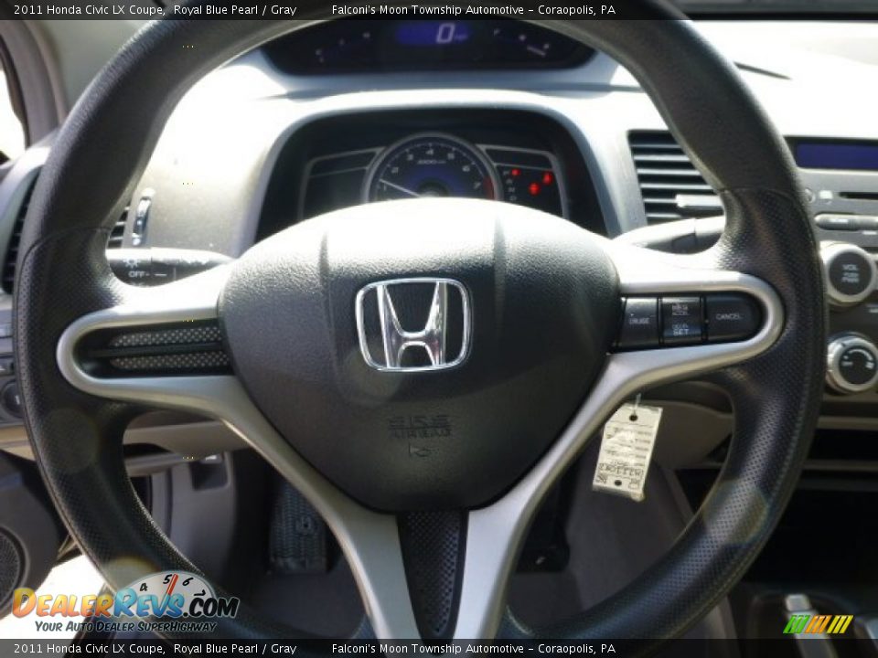 2011 Honda Civic LX Coupe Royal Blue Pearl / Gray Photo #21
