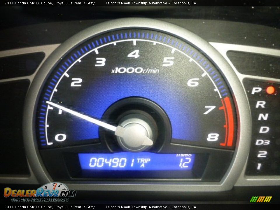 2011 Honda Civic LX Coupe Royal Blue Pearl / Gray Photo #24