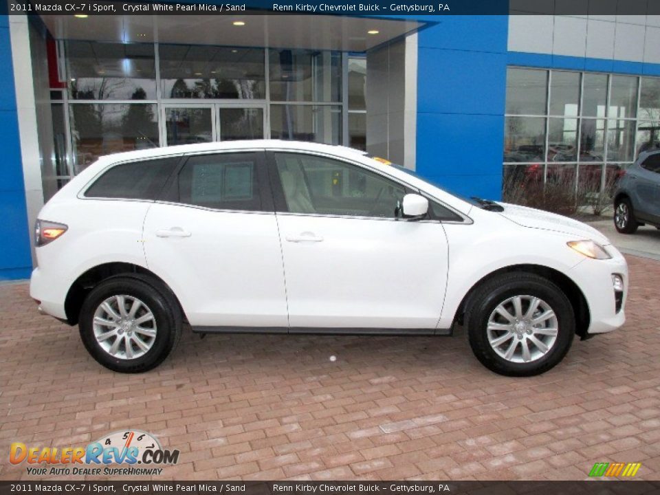2011 Mazda CX-7 i Sport Crystal White Pearl Mica / Sand Photo #3