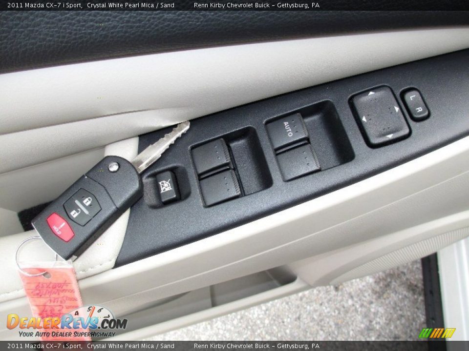 2011 Mazda CX-7 i Sport Crystal White Pearl Mica / Sand Photo #5