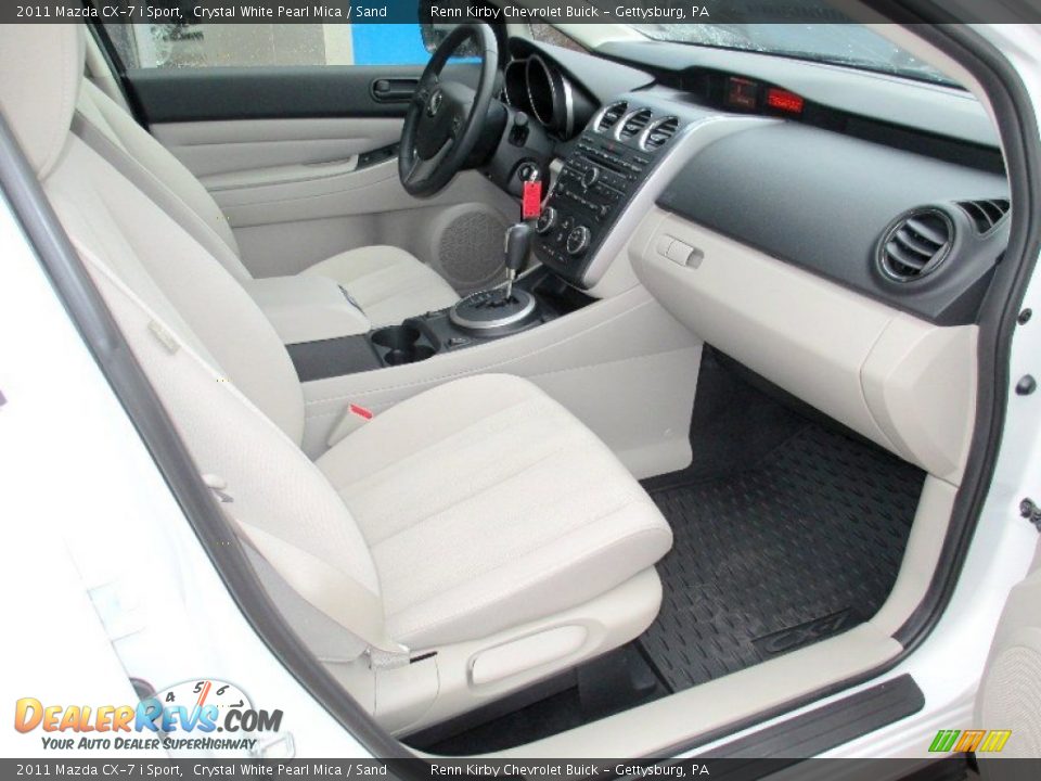2011 Mazda CX-7 i Sport Crystal White Pearl Mica / Sand Photo #6