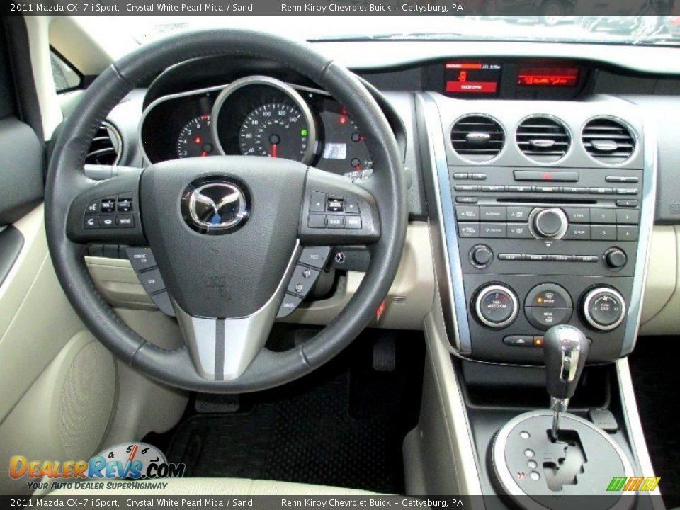 2011 Mazda CX-7 i Sport Crystal White Pearl Mica / Sand Photo #7