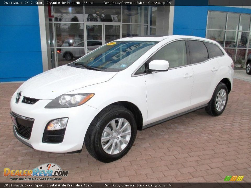 2011 Mazda CX-7 i Sport Crystal White Pearl Mica / Sand Photo #9