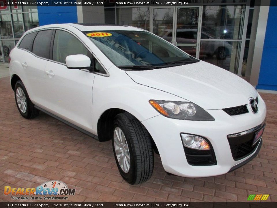 2011 Mazda CX-7 i Sport Crystal White Pearl Mica / Sand Photo #11