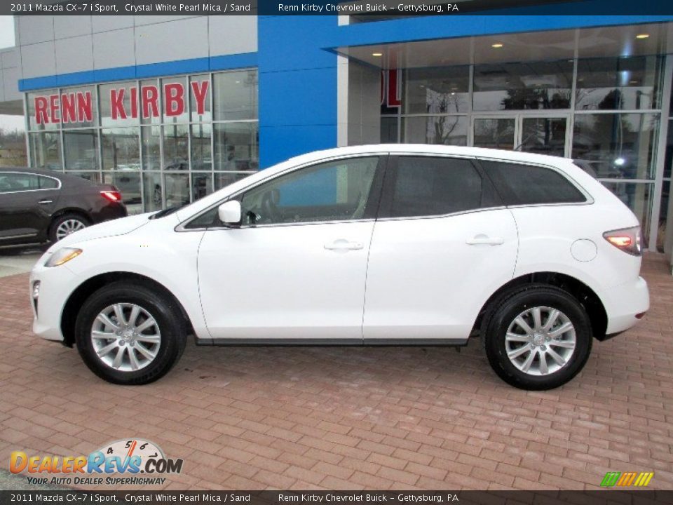 2011 Mazda CX-7 i Sport Crystal White Pearl Mica / Sand Photo #12