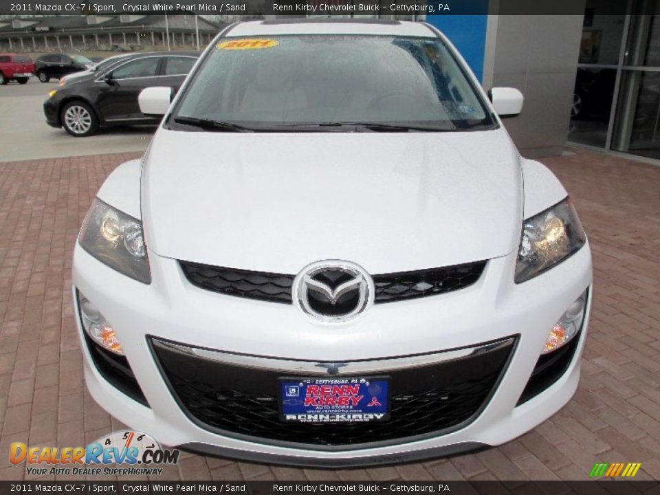 2011 Mazda CX-7 i Sport Crystal White Pearl Mica / Sand Photo #14