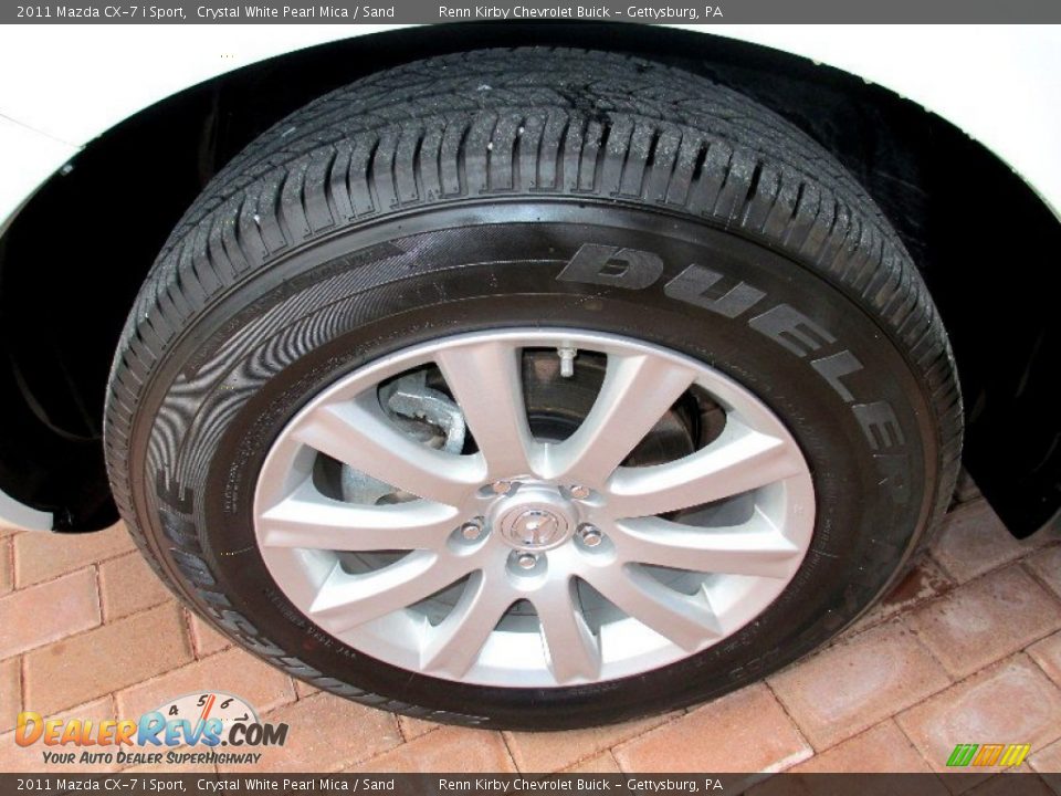 2011 Mazda CX-7 i Sport Crystal White Pearl Mica / Sand Photo #17