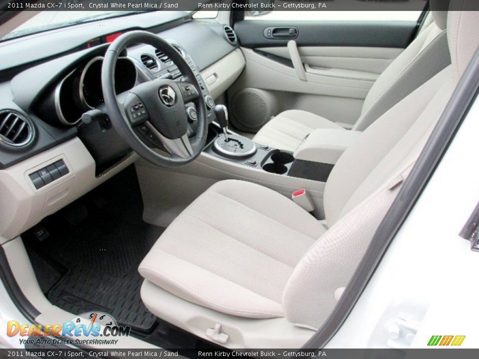 2011 Mazda CX-7 i Sport Crystal White Pearl Mica / Sand Photo #18