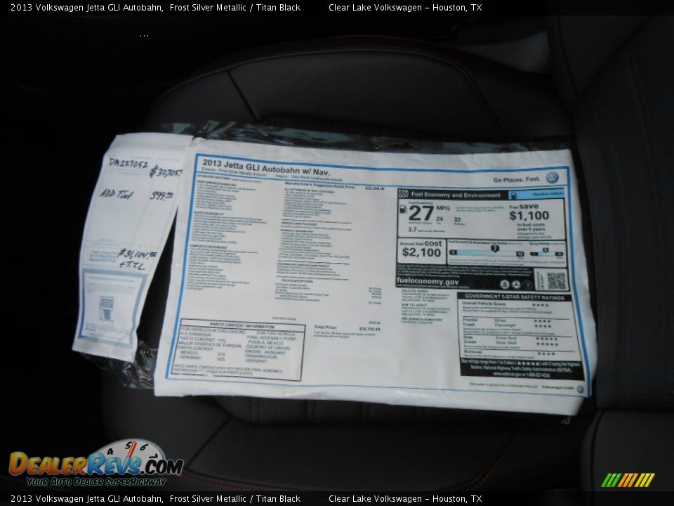 2013 Volkswagen Jetta GLI Autobahn Frost Silver Metallic / Titan Black Photo #23