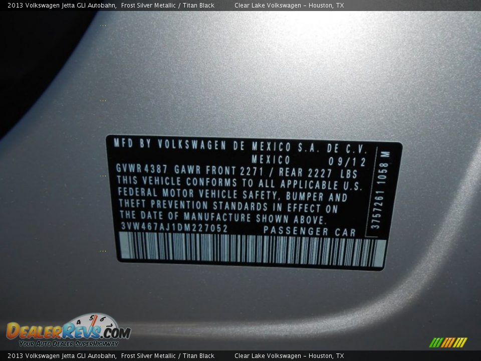2013 Volkswagen Jetta GLI Autobahn Frost Silver Metallic / Titan Black Photo #24