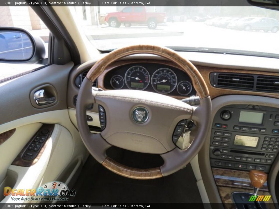 2005 Jaguar S-Type 3.0 Seafrost Metallic / Barley Photo #13