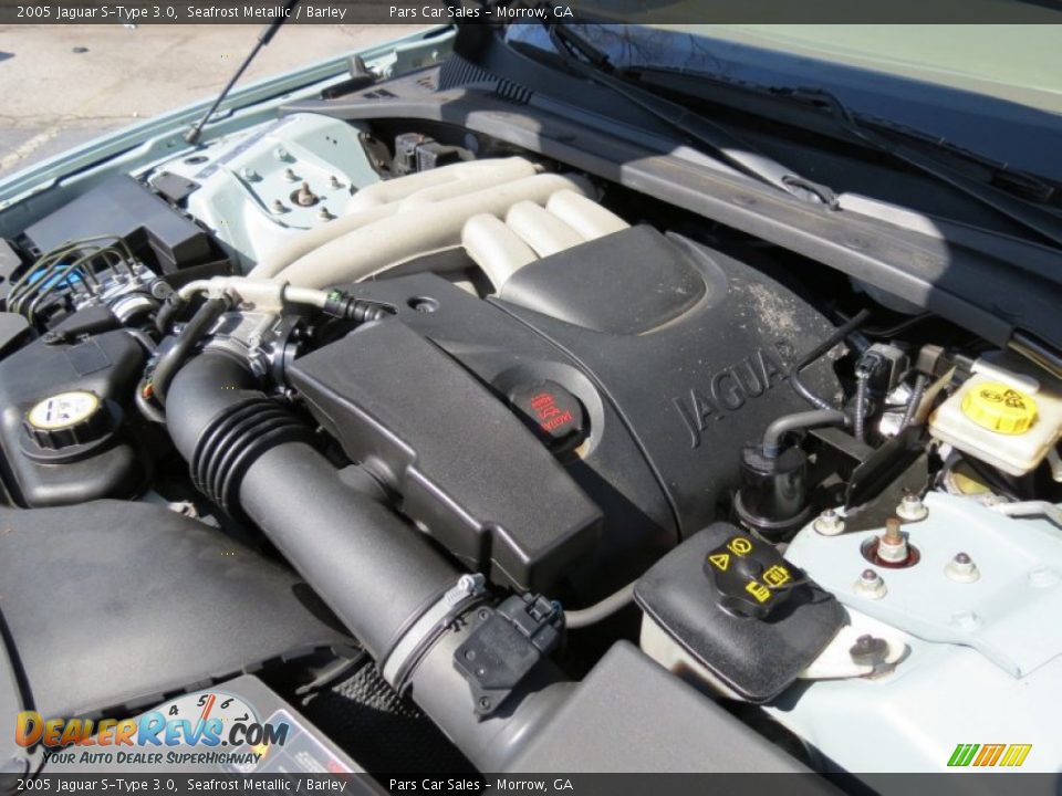 2005 Jaguar S-Type 3.0 Seafrost Metallic / Barley Photo #14