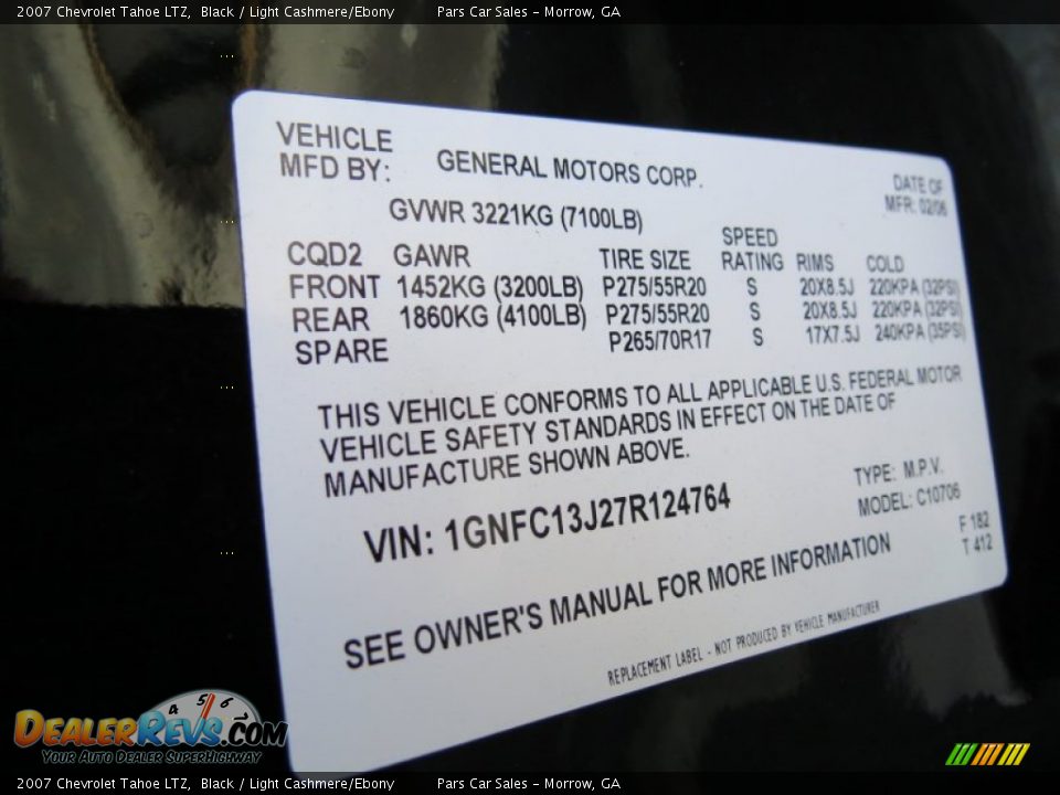2007 Chevrolet Tahoe LTZ Black / Light Cashmere/Ebony Photo #16