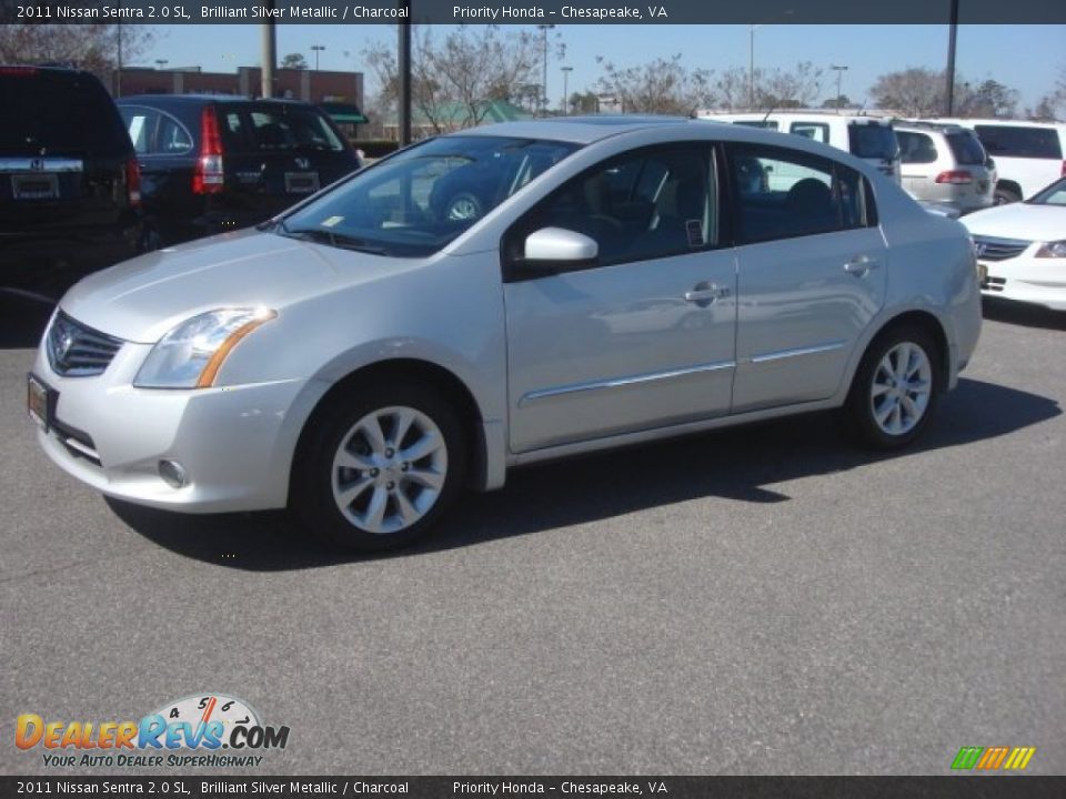 2011 Nissan Sentra 2.0 SL Brilliant Silver Metallic / Charcoal Photo #2